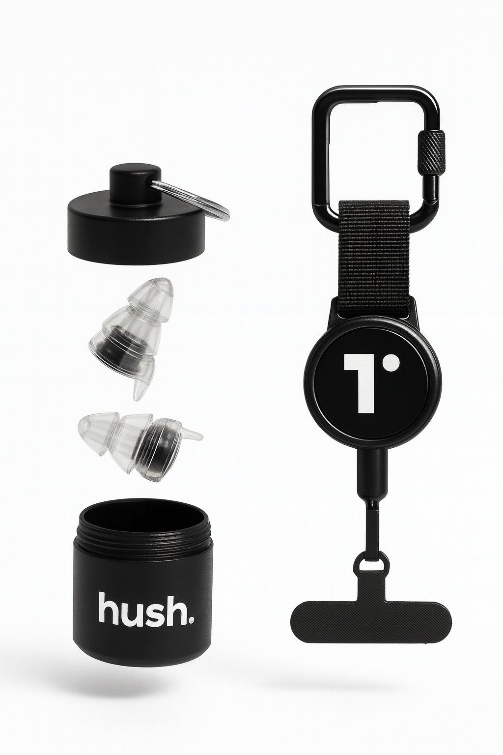 BUNDLE DEAL: HUSH. EARPLUGS + TSEK RETRACTABLE PHONE LEASH + FREE SHIPPING
