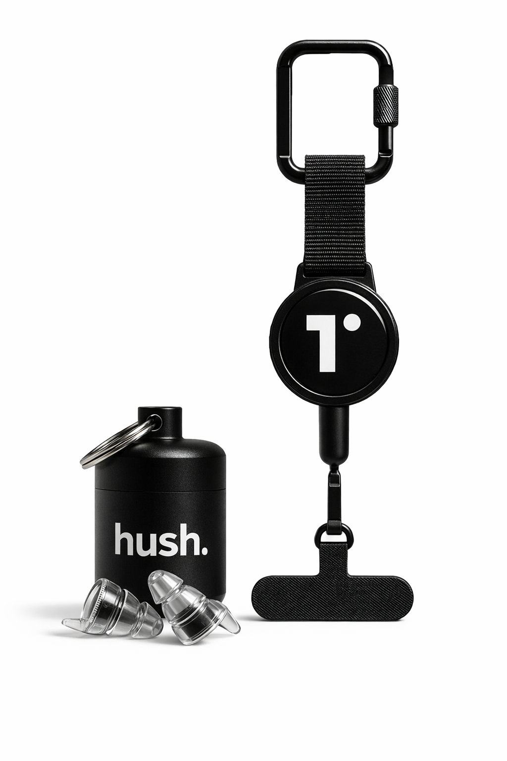 BUNDLE DEAL: HUSH. EARPLUGS + TSEK RETRACTABLE PHONE LEASH + FREE SHIPPING
